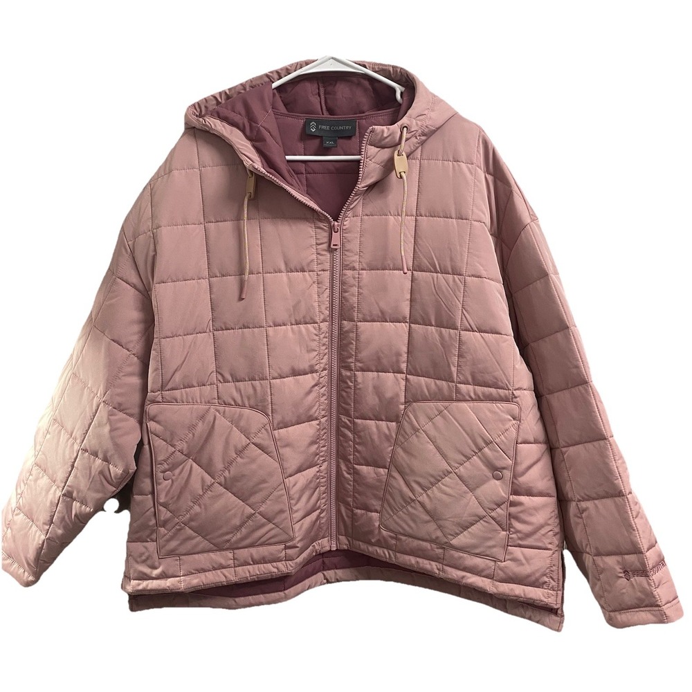 Free‎ Country Women's Lightweight Puffer Pink Casual Winter Jacket. Sz.XXL EUC